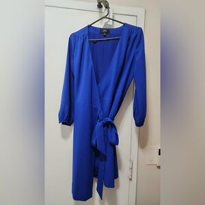 Elegant Blue Wrap Dress